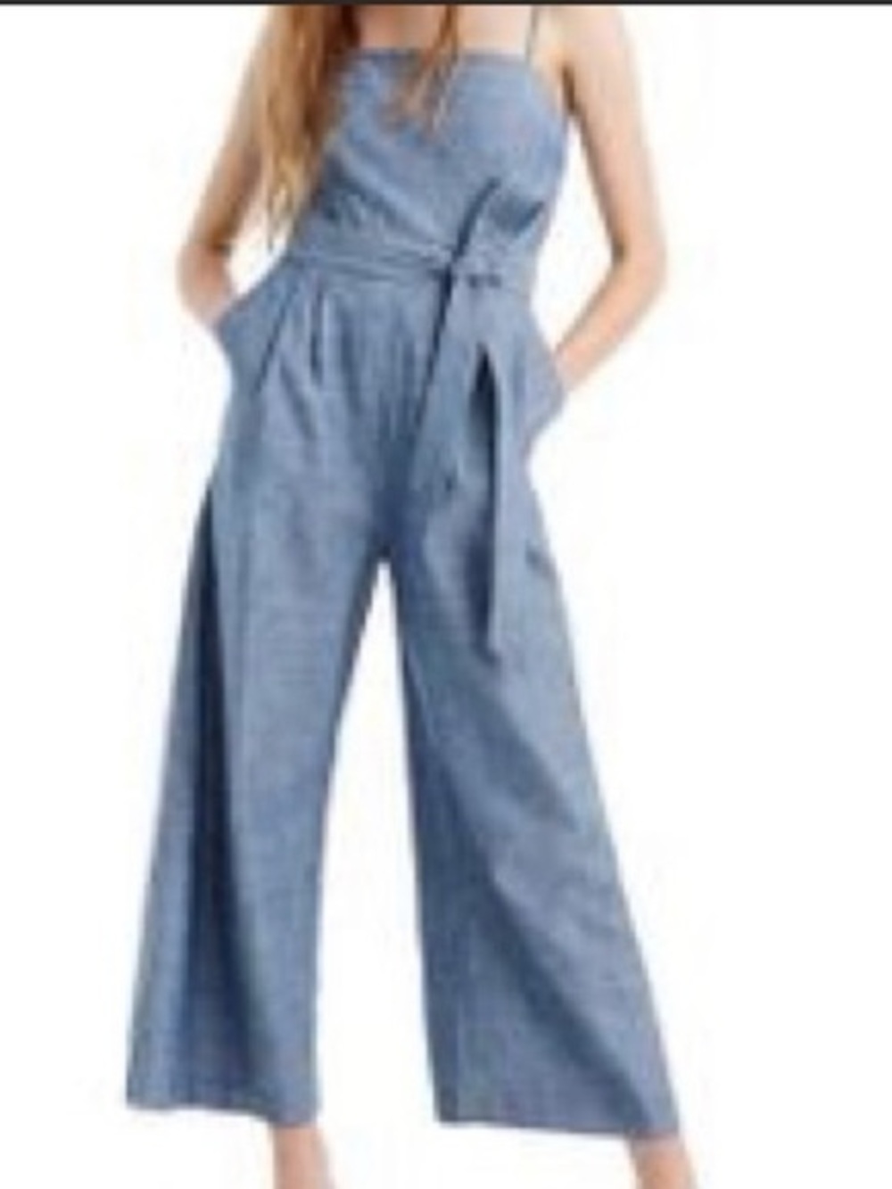 J.Crew Spaghetti-Strap Light Blue Jumpsuit Size 12